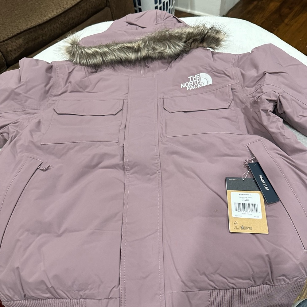 Brand new purple fawn gray north face jacket